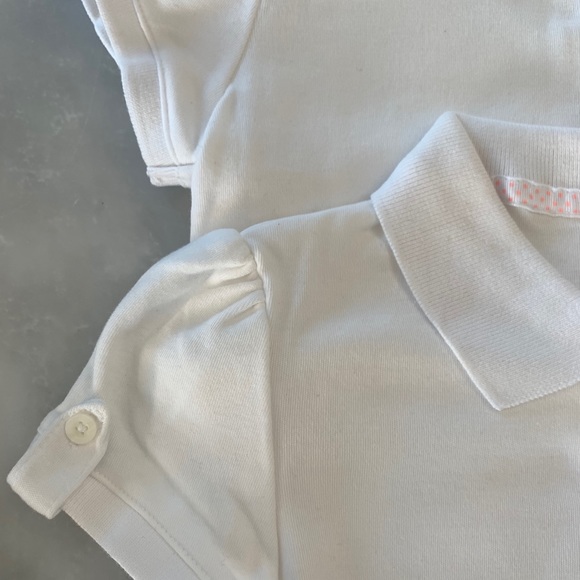 Cat and Jack Girls Interlock Polo White School Uniform T-Shirts.S - Picture 5 of 5